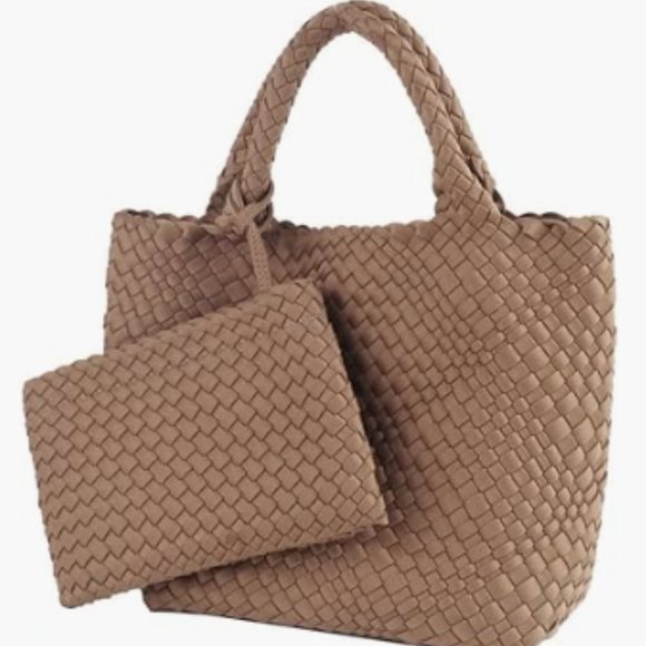 NWT! Ajidou woven vegan leather boho shoulder bag and wristlet - Picture 12 of 14